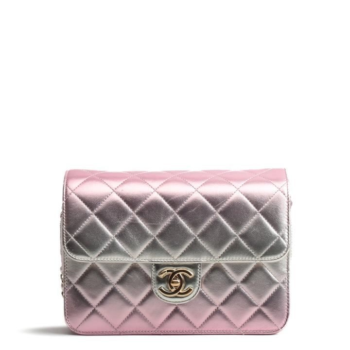 Chanel como una solapa de billetera - Metálico Pink