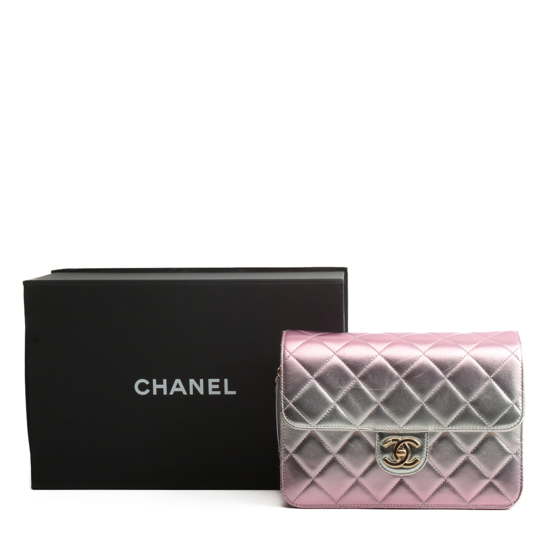 Chanel como una solapa de billetera - Metálico Pink