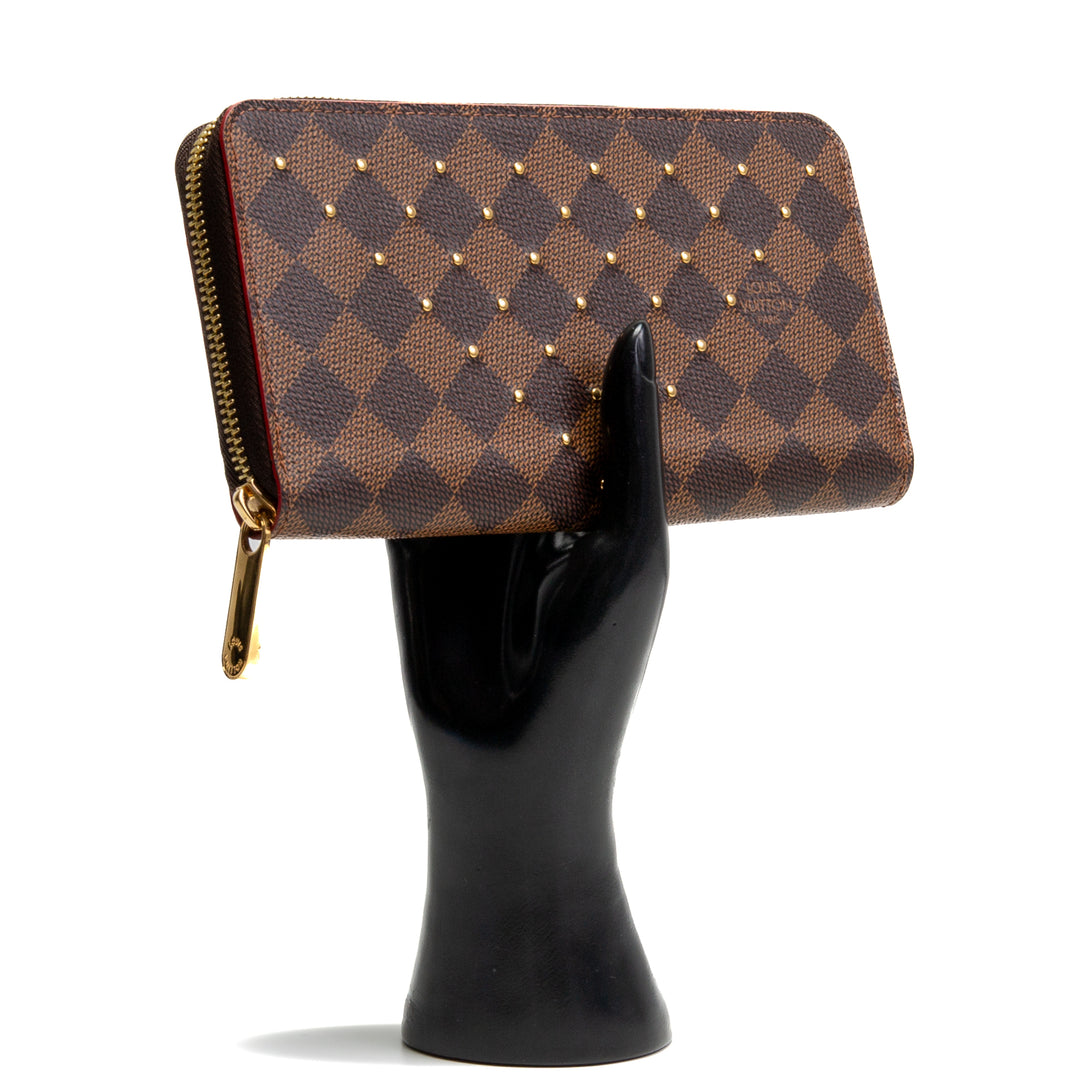 Luis Vuitton Studded Continental Billet - Damier Ebene