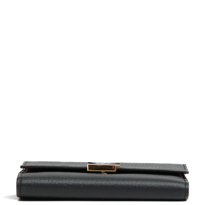 Louis Vuitton Capucines Compact Wallet- Negro con rosa