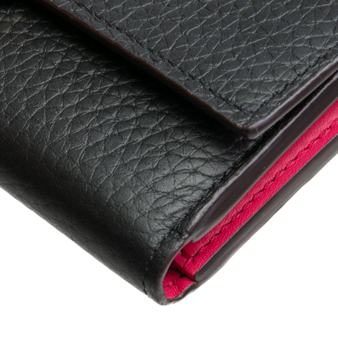 Louis Vuitton Capucines Compact Wallet- Negro con rosa