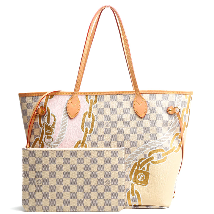 Louis Vuitton Huyfull MM Tote - Damier Azur Nautical con bolsa