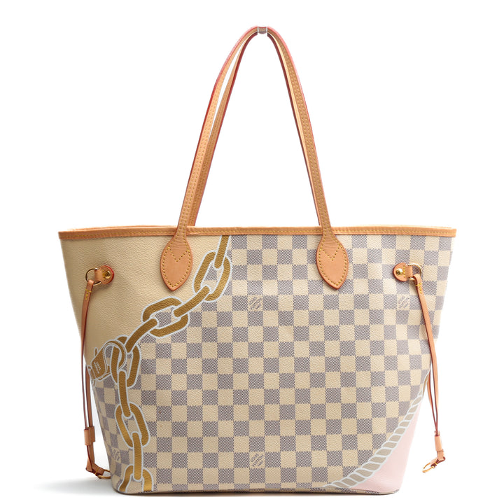 Louis Vuitton Huyfull MM Tote - Damier Azur Nautical con bolsa