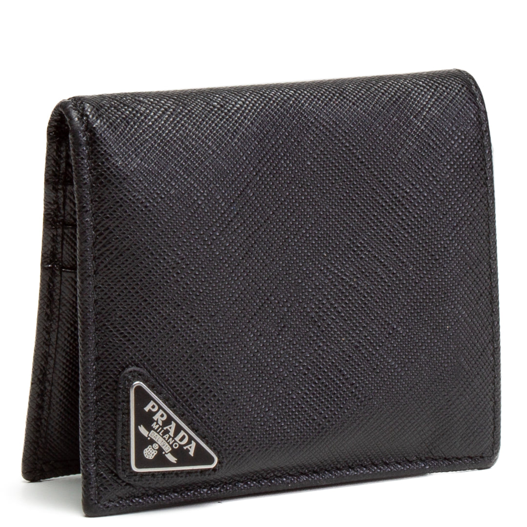 PRADA Saffiano Leather Bifold Wallet - Black