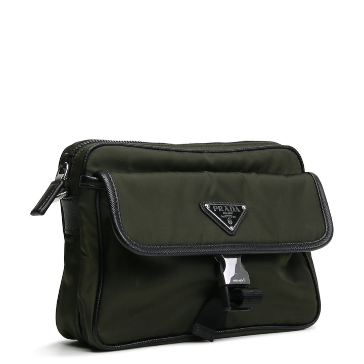 PRADA Re-Nylon Saffiano Shoulder Bag - Tundra(Green)