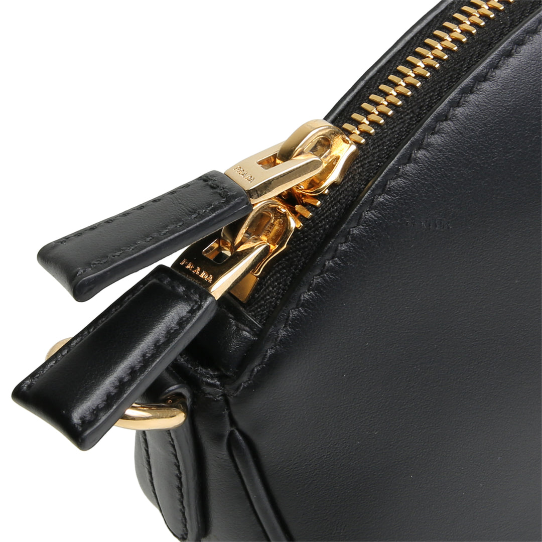 PRADA Mini Leather Shoulder Bag- Black