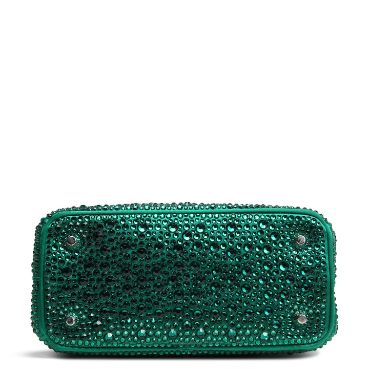 Prada Galleria Satin Crystal Mini Bag - Verde