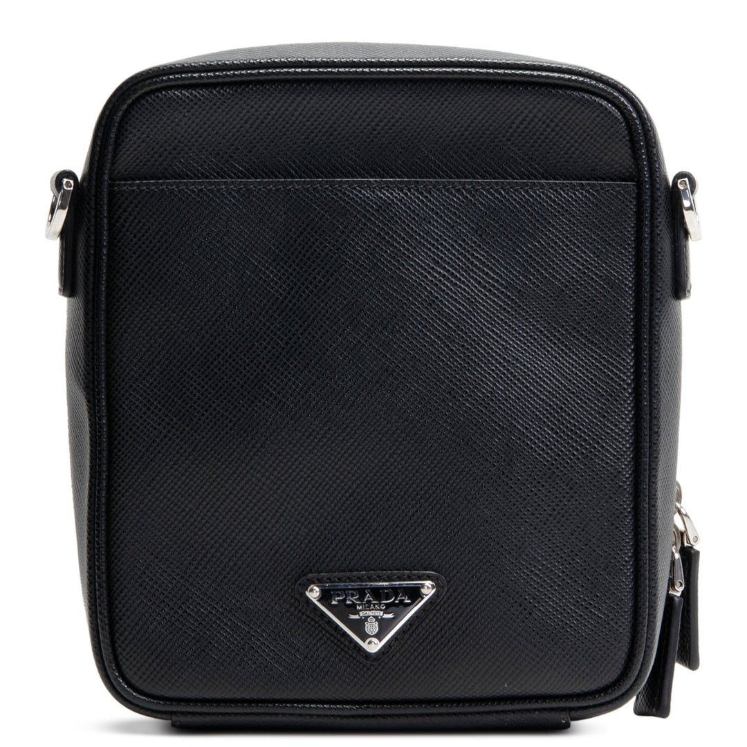 Crossbody de hombro de cuero Prada Saffiano - Negro