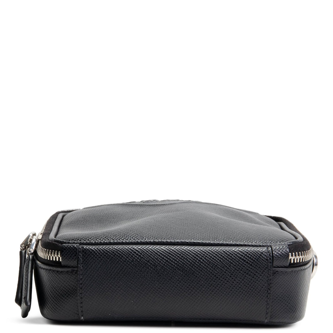 Crossbody de hombro de cuero Prada Saffiano - Negro