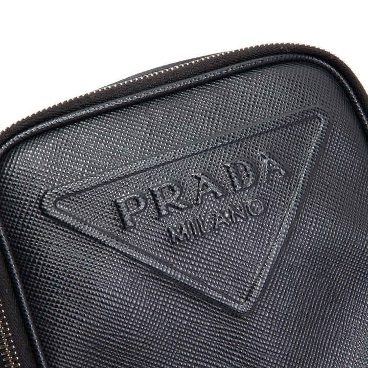 Crossbody de hombro de cuero Prada Saffiano - Negro