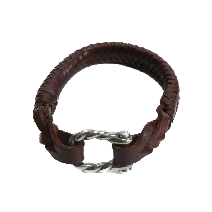 Pulsera de cierre de cuero y plateado de David Yurman Brown - Venta final