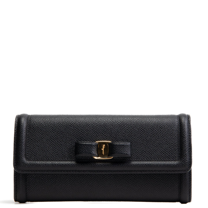 Ferragamo Vara Bow Willet Continental - Negro