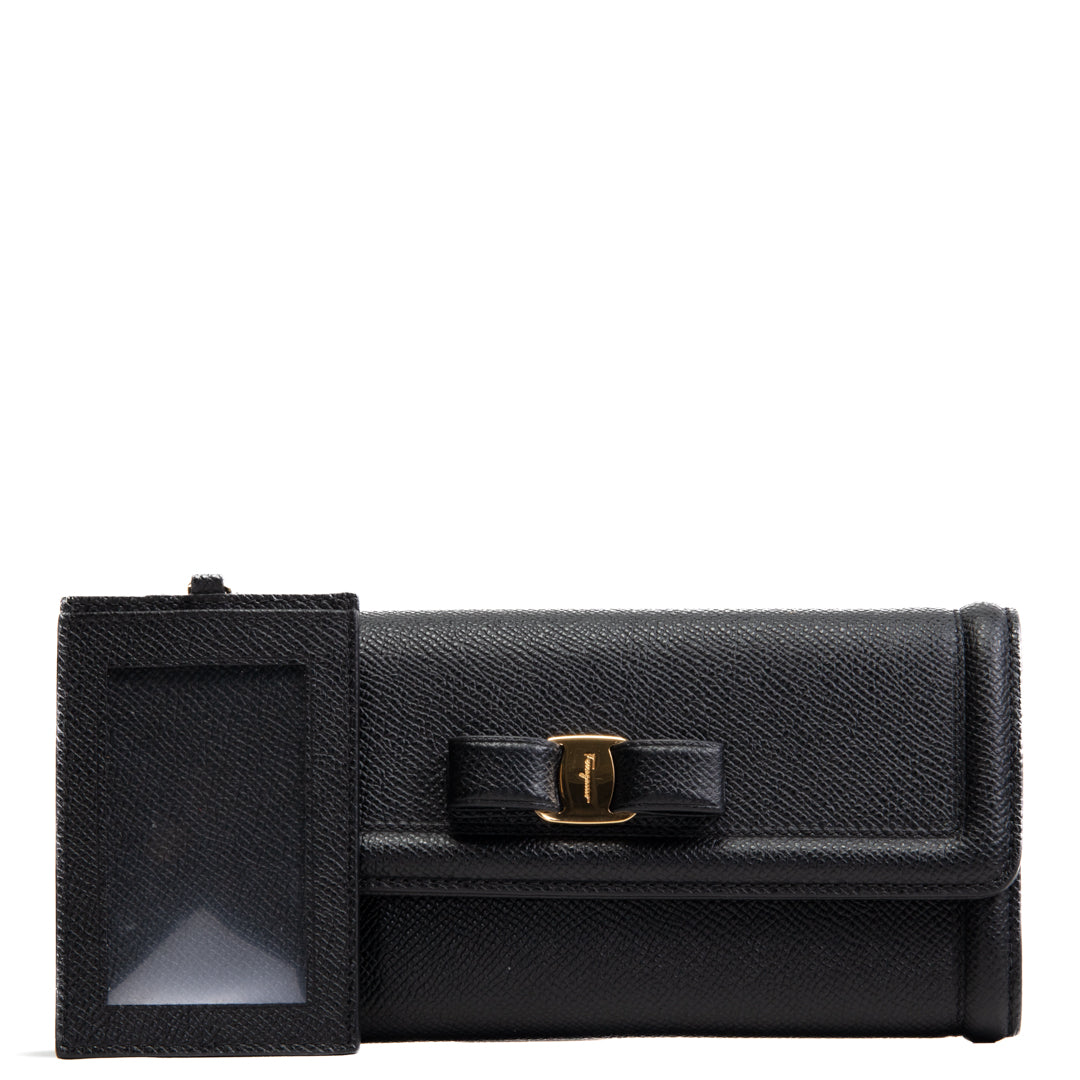 Ferragamo Vara Bow Willet Continental - Negro