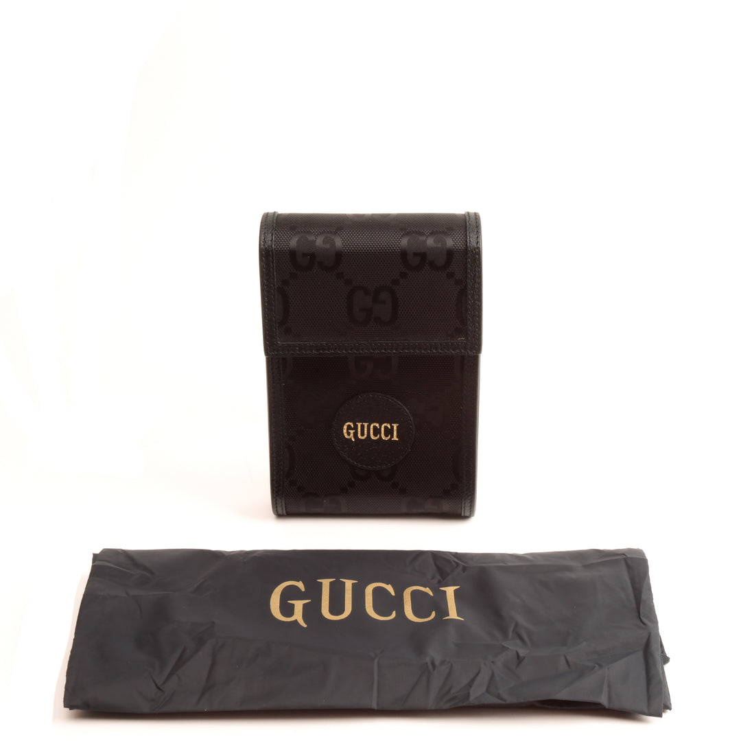 Gucci gg nylon fuera de la cuadrícula mini bolsa - negro