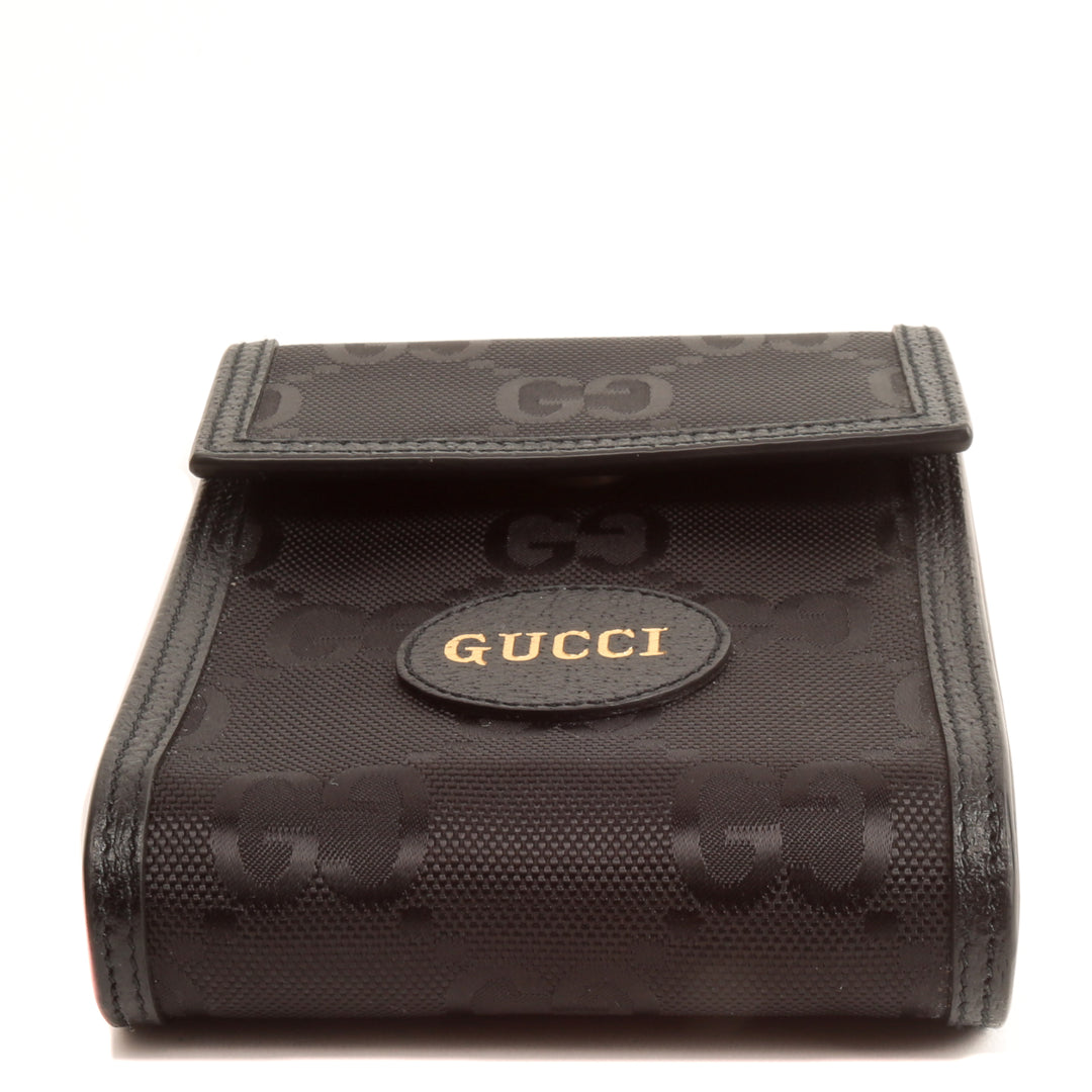 Gucci gg nylon fuera de la cuadrícula mini bolsa - negro