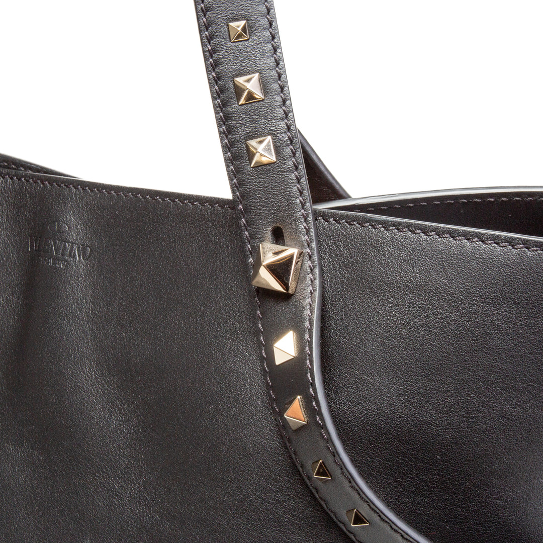 Valentino Vitello Lovestud Tote - Black