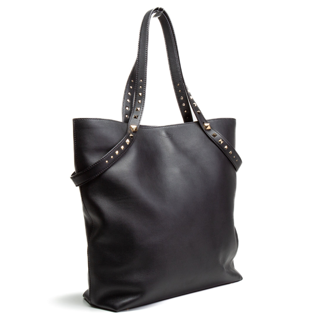 Valentino Vitello Lovestud Tote - Black