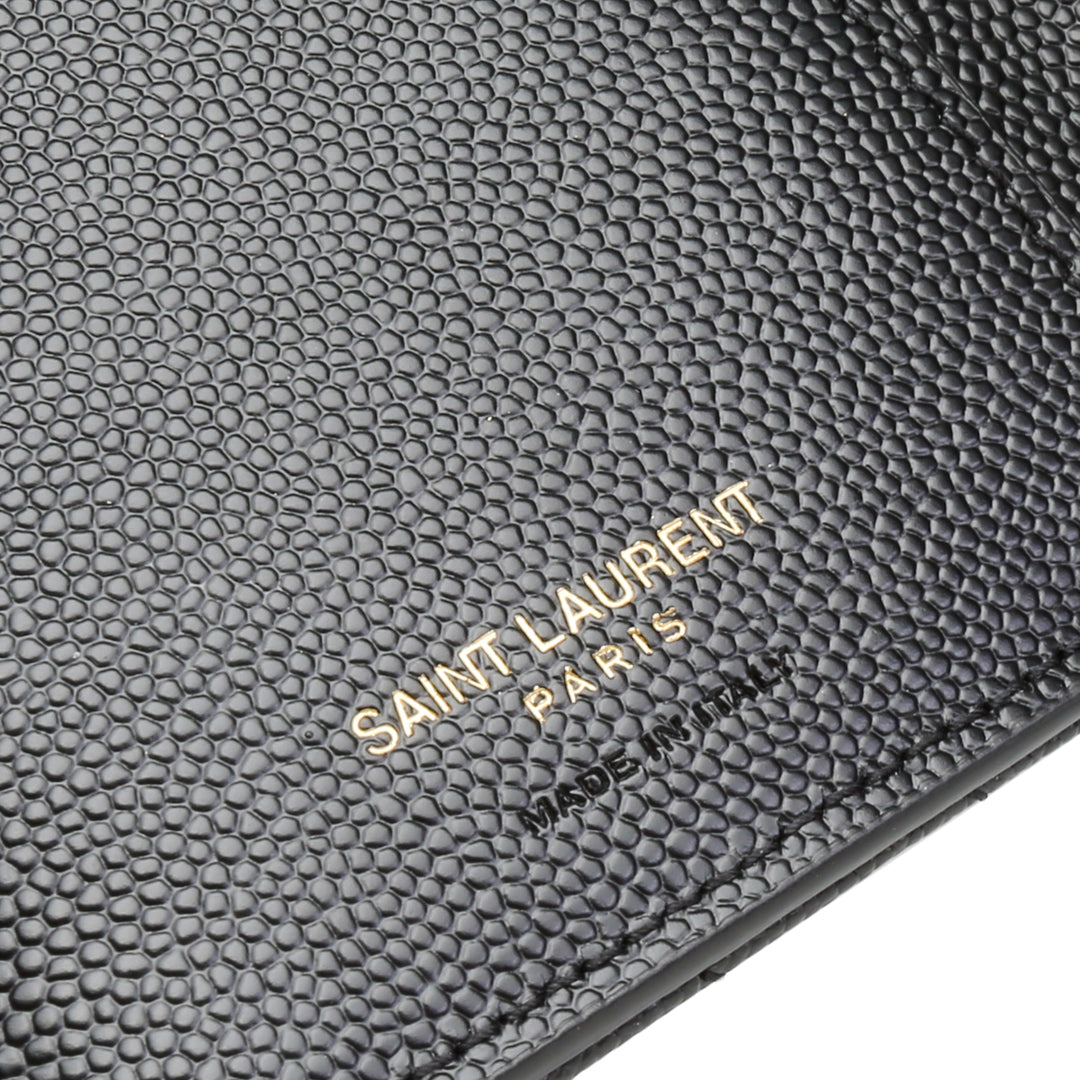 Saint Laurent Cassandre Matelasse Fragments con zurra con cremallera de billetera - Negro