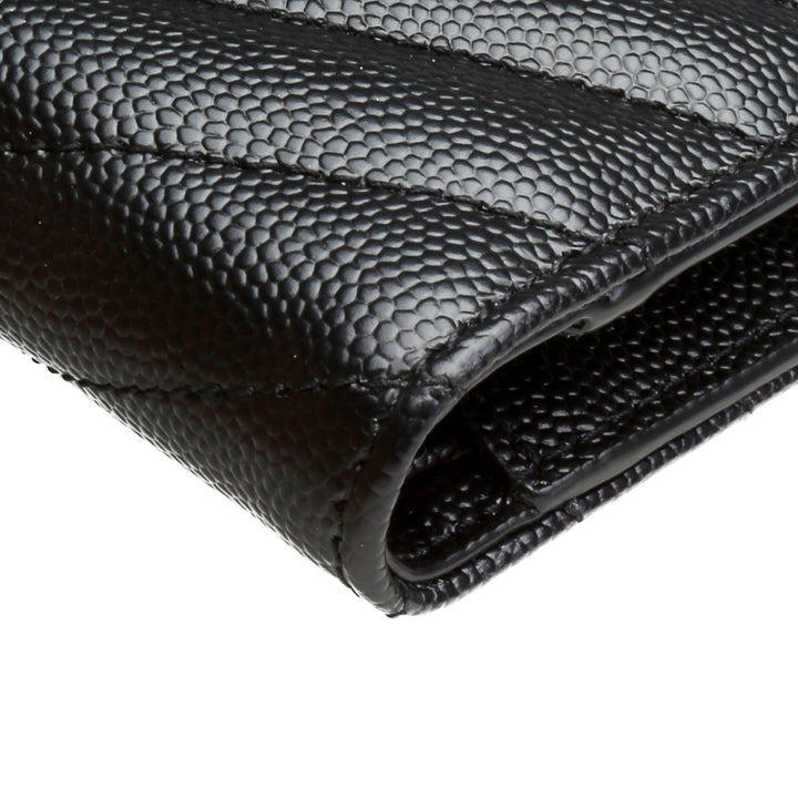 Saint Laurent Cassandre Matelasse Fragments con zurra con cremallera de billetera - Negro