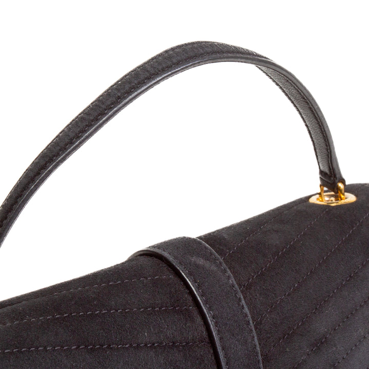 Bolsa de aleta de Saint Laurent Suede Sulpice - Black - Outlet Final Sale