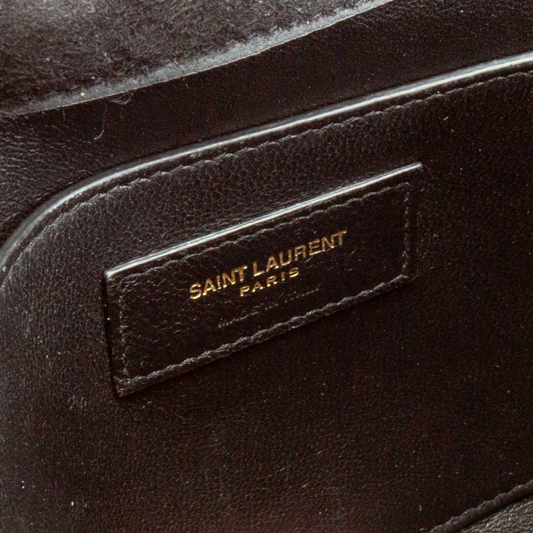 Bolsa de aleta de Saint Laurent Suede Sulpice - Black - Outlet Final Sale