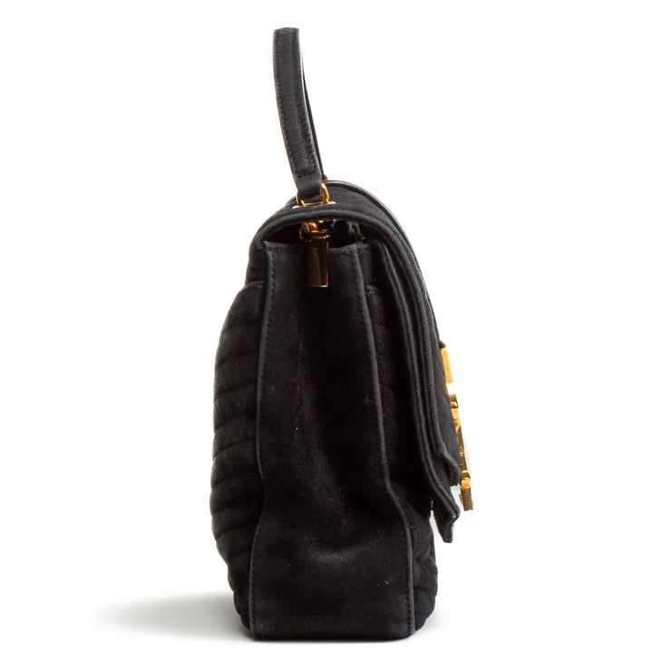 Bolsa de aleta de Saint Laurent Suede Sulpice - Black - Outlet Final Sale