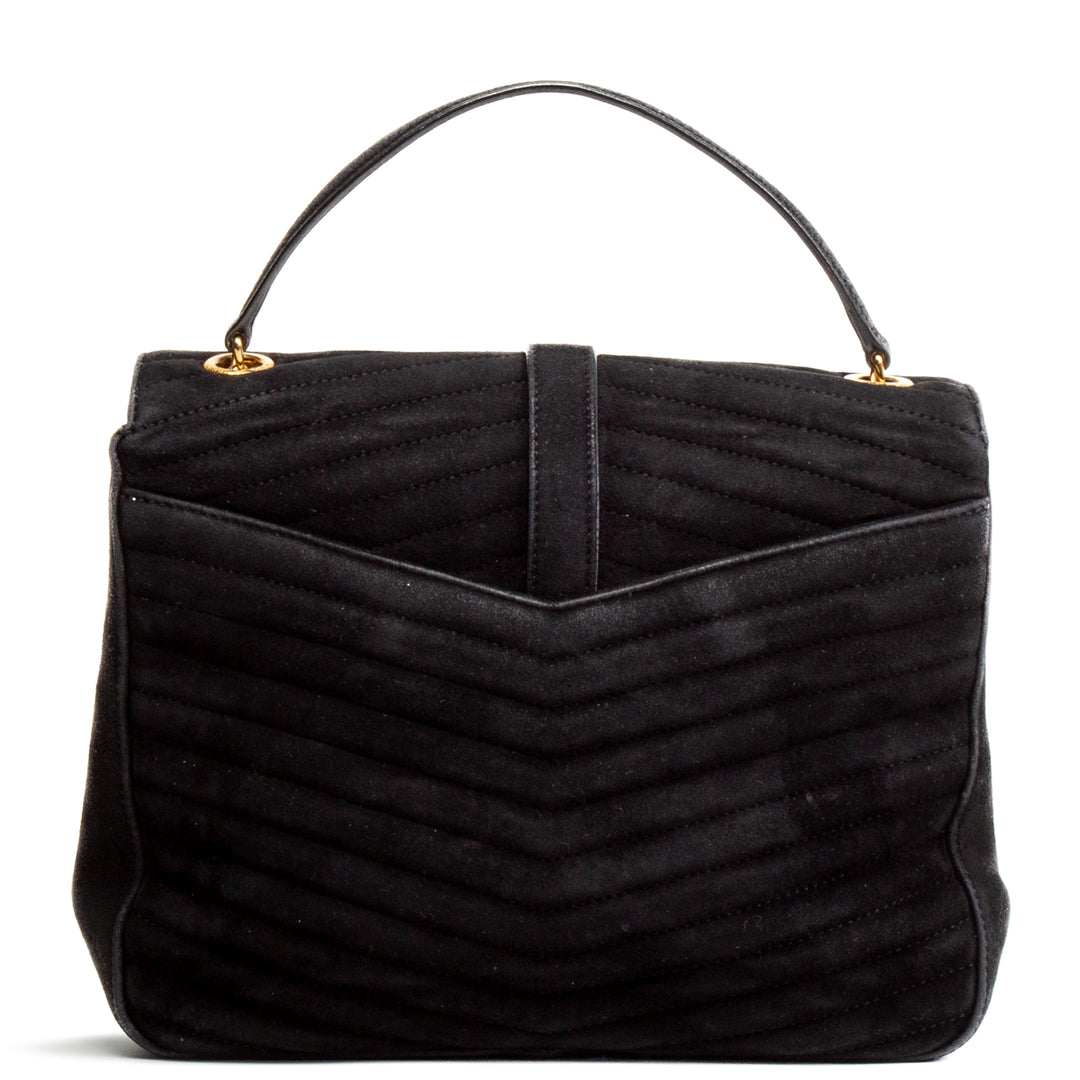 Bolsa de aleta de Saint Laurent Suede Sulpice - Black - Outlet Final Sale