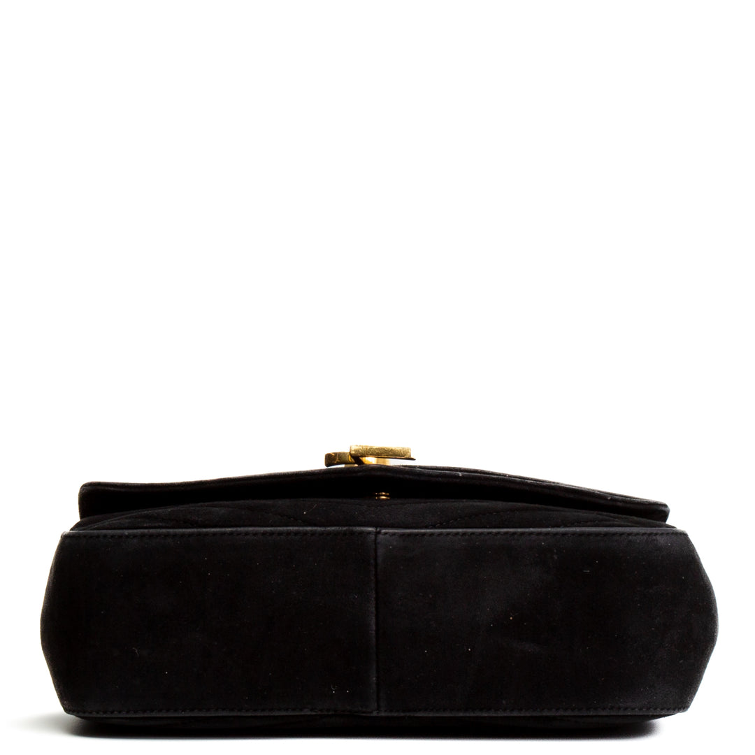 Bolsa de aleta de Saint Laurent Suede Sulpice - Black - Outlet Final Sale