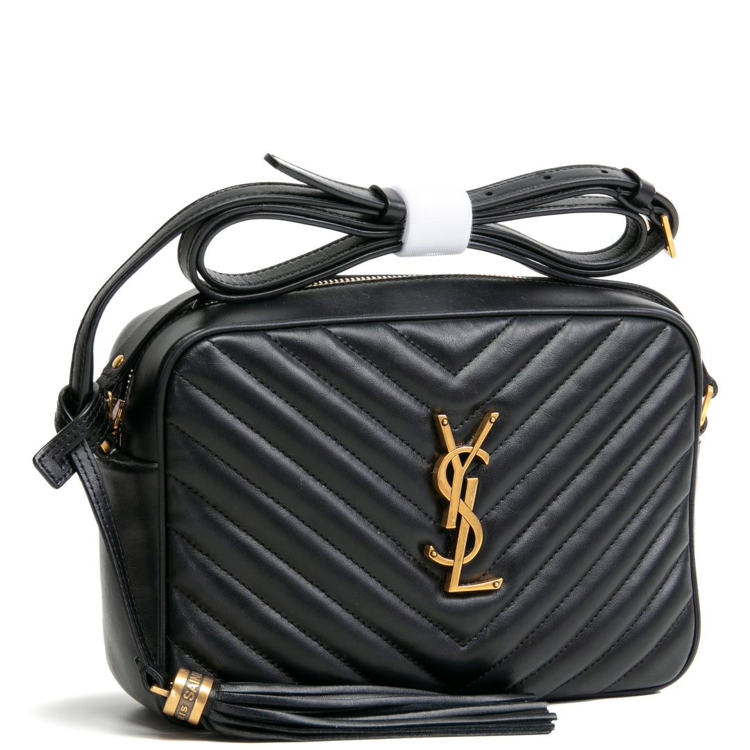 Bolsa de cámara media de Saint Laurent Lou - Negro