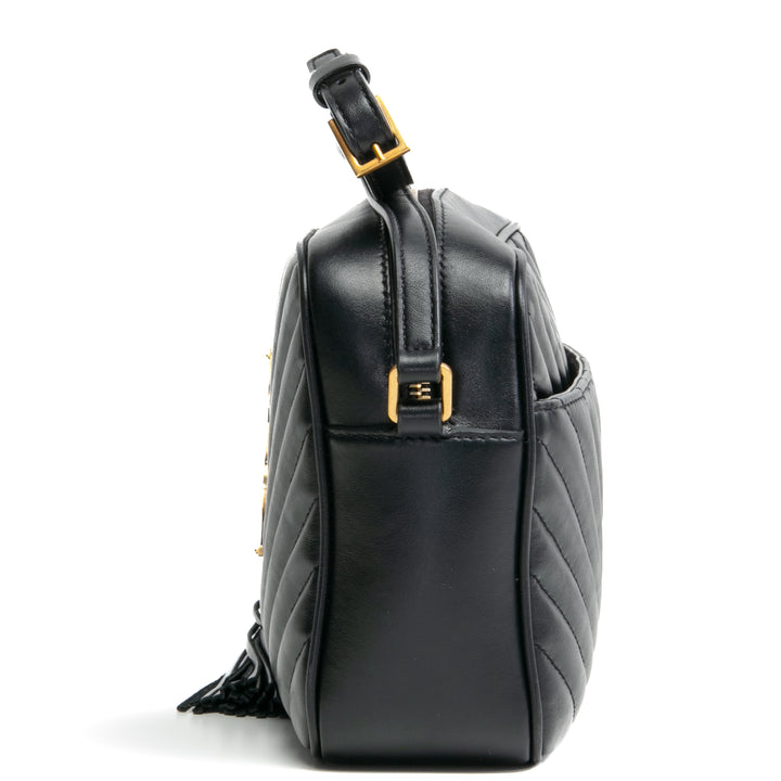 Bolsa de cámara media de Saint Laurent Lou - Negro