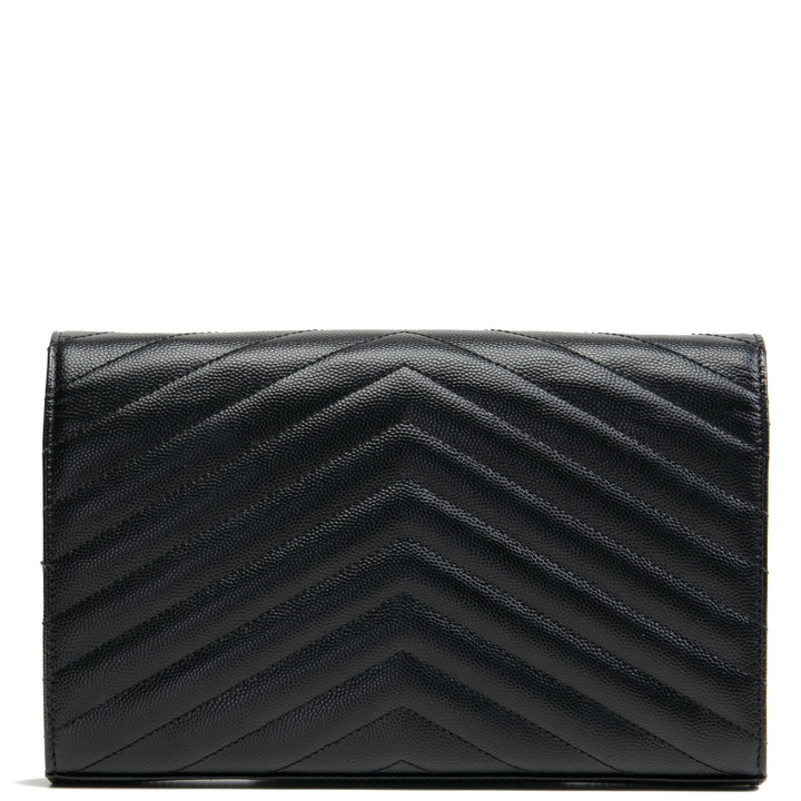 Billetera de cadena de saint laurent cassandre - negro