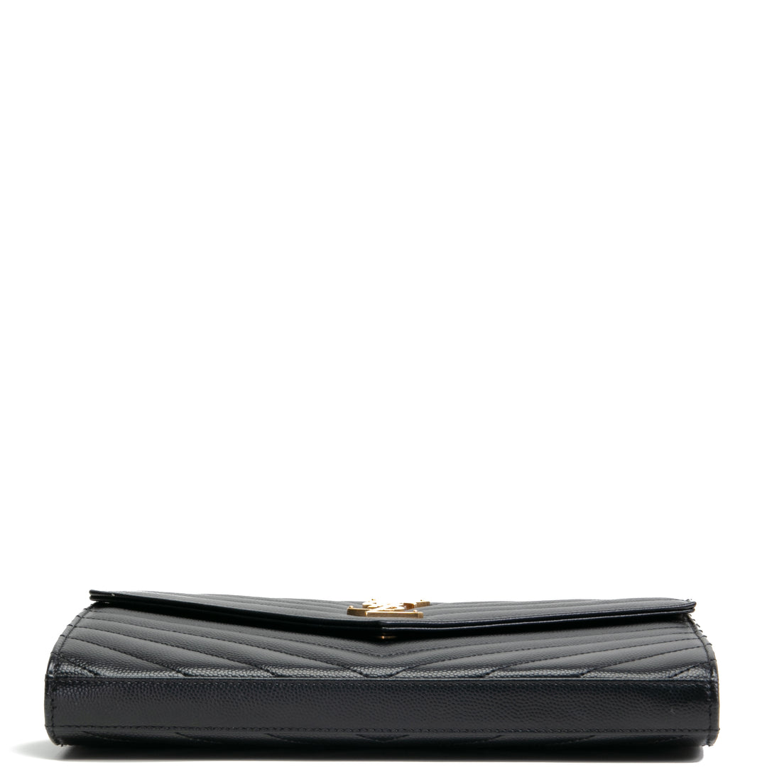 Billetera de cadena de saint laurent cassandre - negro