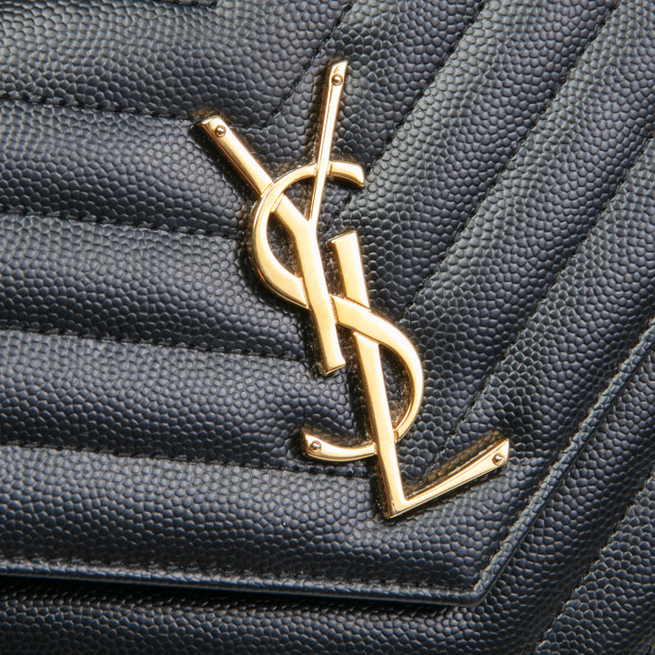 Billetera de cadena de saint laurent cassandre - negro