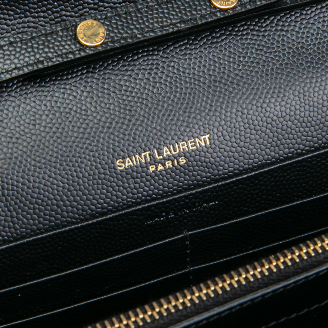 Billetera de cadena de saint laurent cassandre - negro