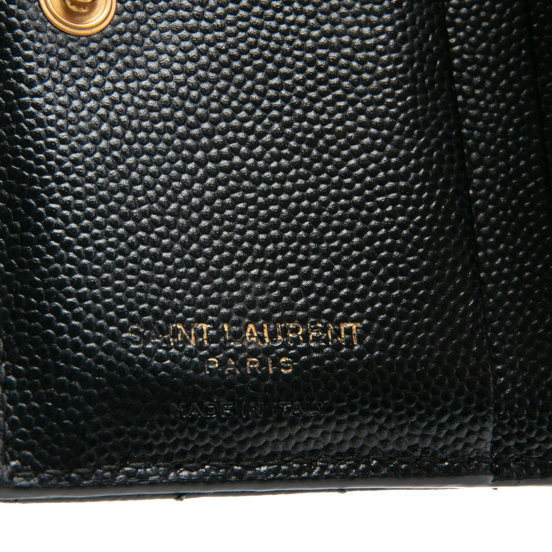 Saint Laurent Cassandra Bi -Hold Compact Billet - Black Outlet Sale Venta