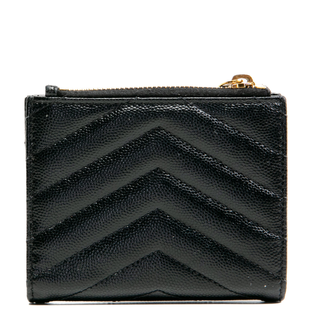 Saint Laurent Cassandra Bi -Hold Compact Billet - Black Outlet Sale Venta