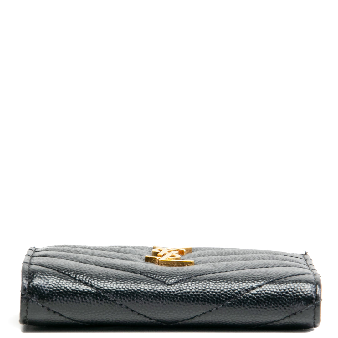 Saint Laurent Cassandra Bi -Hold Compact Billet - Black Outlet Sale Venta