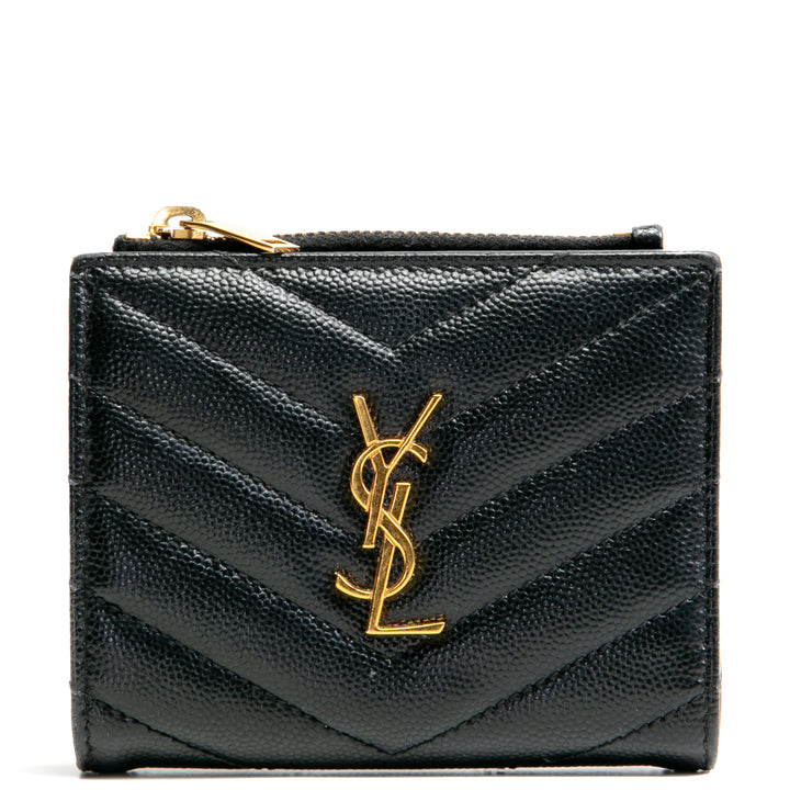 Saint Laurent Cassandra Bi -Hold Compact Billet - Black Outlet Sale Venta