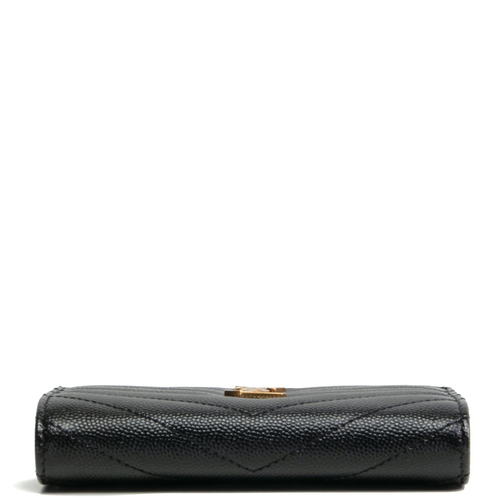 Saint Laurent Cassandra Bifold Compact Billet - Negro