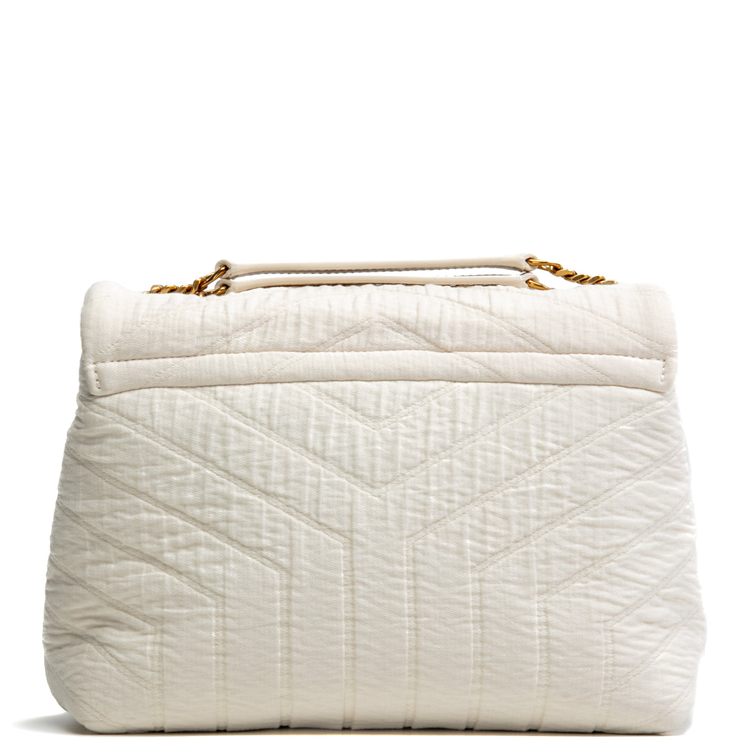 Saint Laurent Loulou Bolso de hombro - Crema