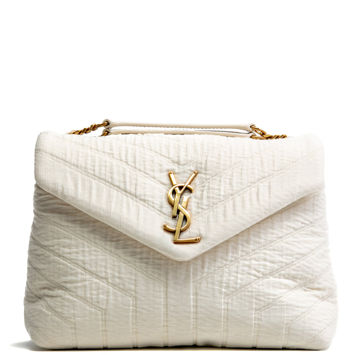 Saint Laurent Loulou Bolso de hombro - Crema